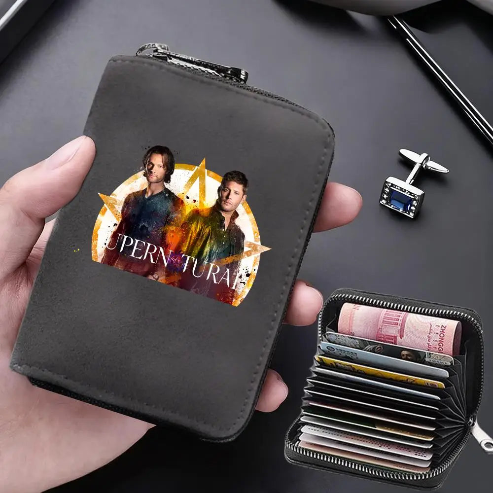 Supernatural Multifunctional Card Bag 11 Cards Slot Credit Card Holder Anti Demagnetization Wallets Cover Zipper Wallet for Men