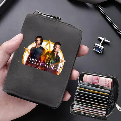 Supernatural Multifunctional Card Bag 11 Cards Slot Credit Card Holder Anti Demagnetization Wallets Cover Zipper Wallet for Men
