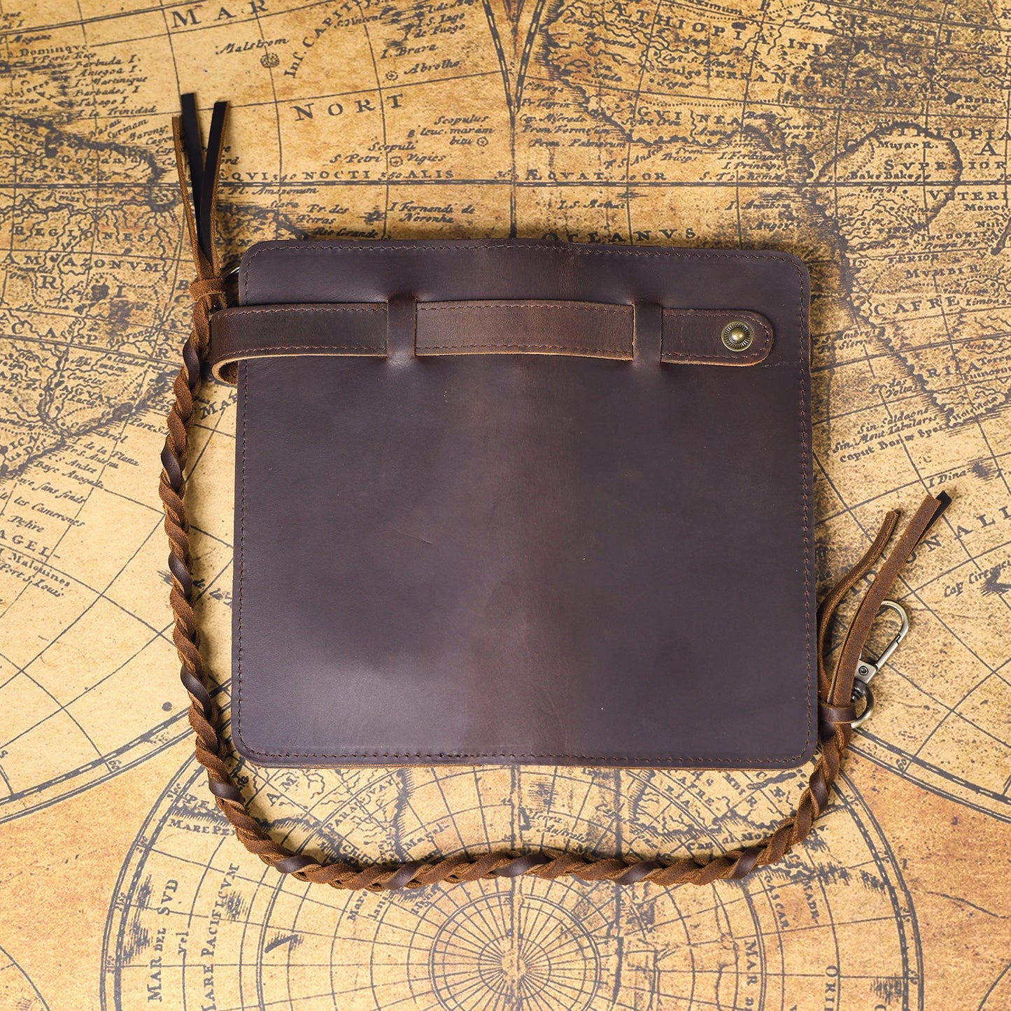 S.WORKER Vintage Crazy Horse Leather Wallet Handmade Men's Genuine Leather Long Wallet Pocket Purse Clutch Cash Card Holder