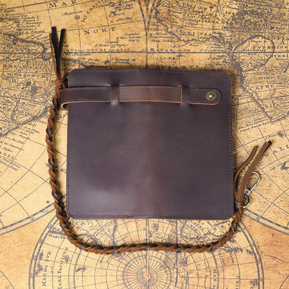 S.WORKER Vintage Crazy Horse Leather Wallet Handmade Men's Genuine Leather Long Wallet Pocket Purse Clutch Cash Card Holder