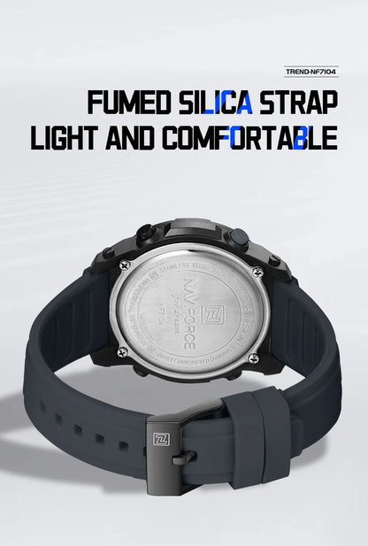 New Style NAVIFORCE Fashion Waterproof Men's Electronics Wrist Watch Sports Luminous Watches Silicone Strap Male Clocks Gifts