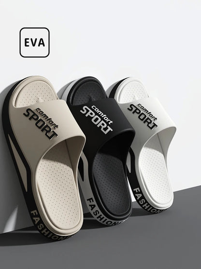 Fashion Men's Sandals Summer EVA Comfortable Anti-Slip Soft Soles House Slippers for Indoor Outdoor Wear Breathable Shower Slide