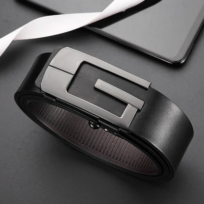 Fashionable and Simple Men's G-shaped Metal Automatic Buckle Belt High Quality Men's business Belt Suitable For Formal Occasions
