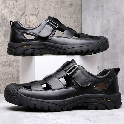 Classic High Quality Cow Leather Sandals Summer Outdoor Handmade Men Sandals Fashion Comfortable Men Beach Leather Shoes