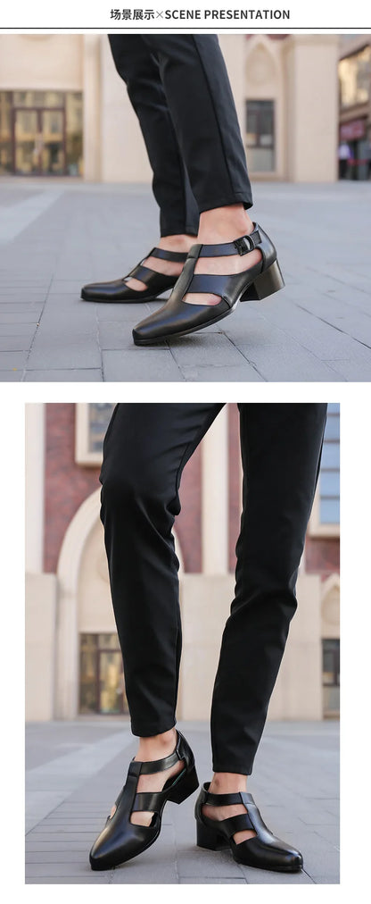 Men's Business Attire Leather Shoes Genuine Leather Wedding Shoe Pointed Toe Trend Hair Stylist Men's Shoes Man Sandals Loafers