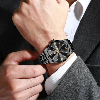 VA VA VOOM Hot Selling Original Blue Gold Creative Design Classic Hot selling Quartz Watch Men Fashion High Quality Rhombus Design Fashion Business Japanese Movement Gold Stainless Steel Fashion Clock Sports Watch for Men Gif