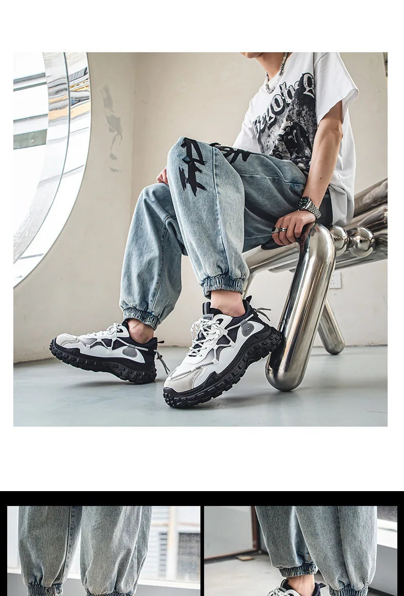 Men's sports running shoes breathable anti slip casual sneaker outdoor walking shoes for male students and men