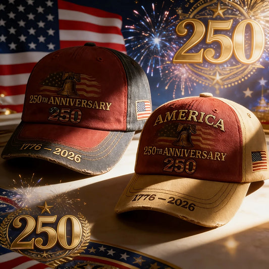 250th Anniversary Patriotic Baseball Caps, Retro Embroidered Adjustable Hats, Independence Day Gifts for History Enthusiasts
