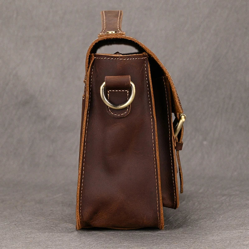 Luufan Crazy Horse Leather Men's Shoulder Bag Vintage Messenger Bags Men Male Small Travel Crossbody Bags Man Handbag Sling Bag
