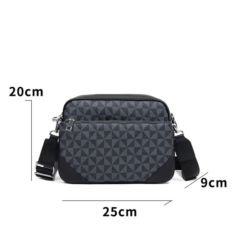 Fashion Crossbody Bag Men Three in One Design Men's Crossbody Bags Diamond Lattice Print Shoulder Messenger Bag Male Hanabag
