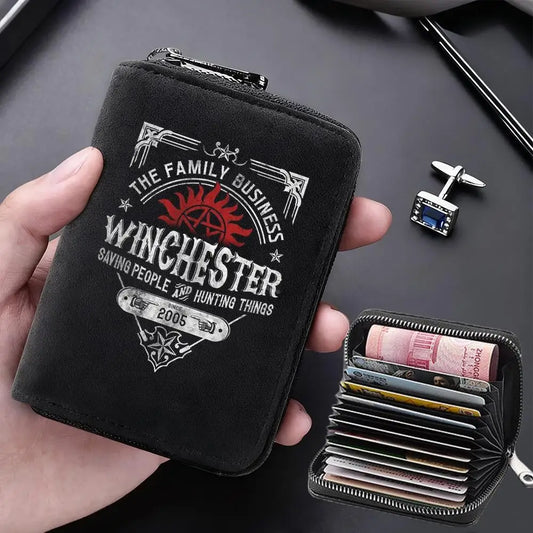 Supernatural Multifunctional Card Bag 11 Cards Slot Credit Card Holder Anti Demagnetization Wallets Cover Zipper Wallet for Men