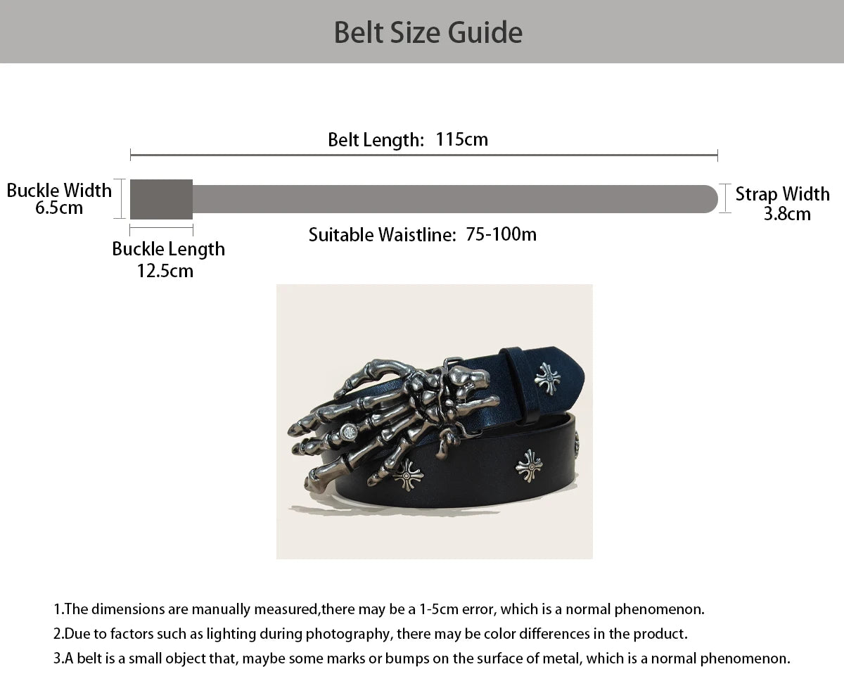 Fashion Punk Belt Cross Melancholic Second-generation Belt Design High Quality Gothic Accessories Plus Size Belt for Men Women