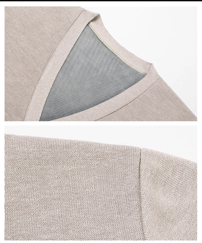 Mens Autumn Clothes Fleece Cardigan Jacket Knitted Sweater Outwear V-neck Fashion Cardigans Warm Men's Top