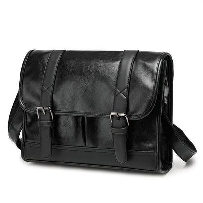 Retro Messenger Bag Men Crossbody Bags Luxury PU Leather Shoulder Messenger Bag for Men Fashion Flap Large Capacity Satchles