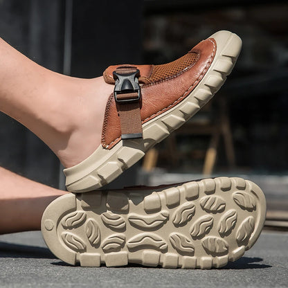 Summer Men Sandals Genuine Leather Mens Casual Shoes Outdoor Men Leather Sandals for Men Beach Shoes Roman mens Shoes