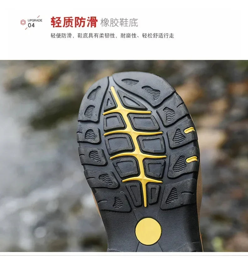 2026 New Men's Sandals Handmade Thick Bottom Rubber Breathable Casual Slip-On Beach Shoes Leather Upgraded Version
