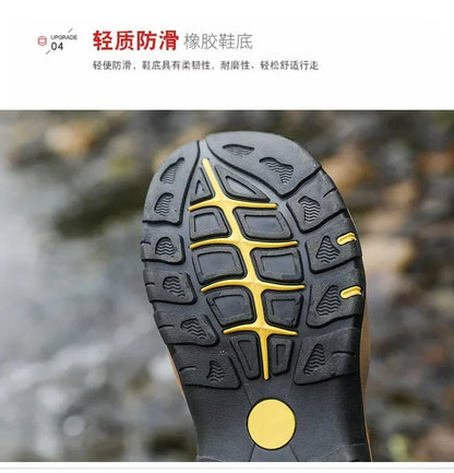 2026 New Men's Sandals Handmade Thick Bottom Rubber Breathable Casual Slip-On Beach Shoes Leather Upgraded Version