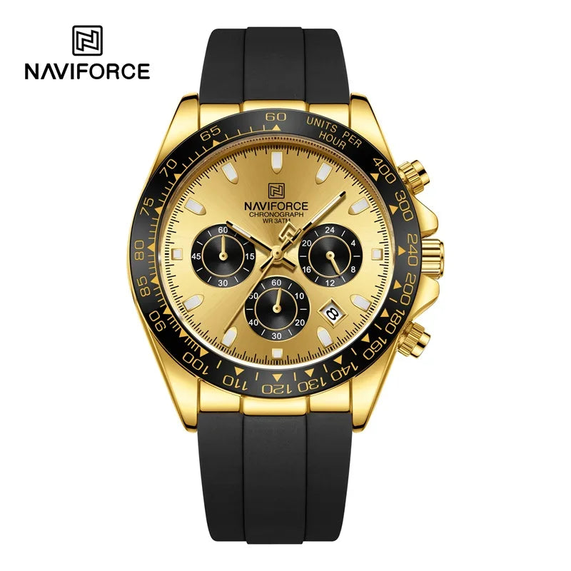 NAVIFORCE 2026 New Luxury Fashion Men‘s Business Casual Wrist Watch Waterproof Chronograph Silicone Strap Wristwatch Gifts Clock