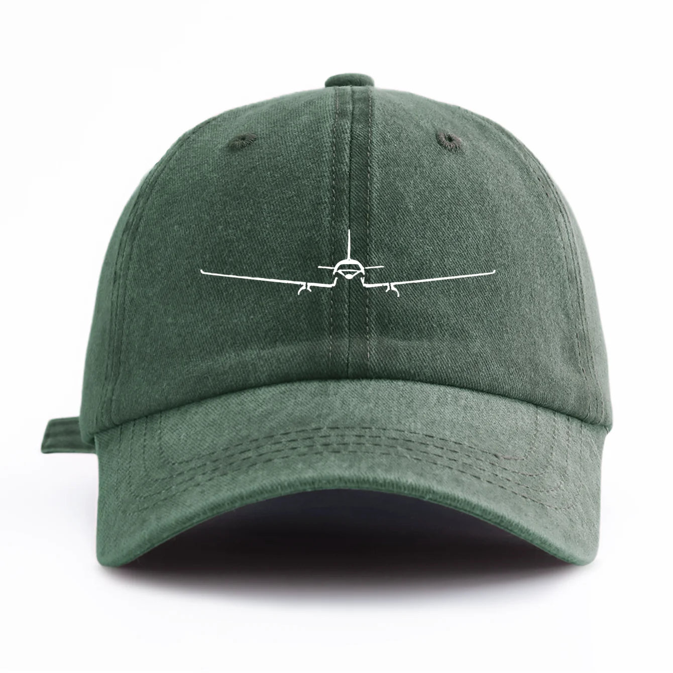 1pc Airplane Print Washed Baseball Cap for Adults,Minimalist Retro Style Casual Soft Adjustable Dad Hat,Perfect As Gift
