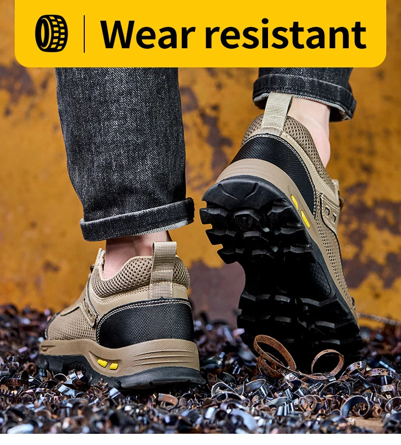 Summer Work Safety Shoes, Men's Puncture Resistant Work Shoes, Protective Shoes, Safety Boots, Tactical Boots