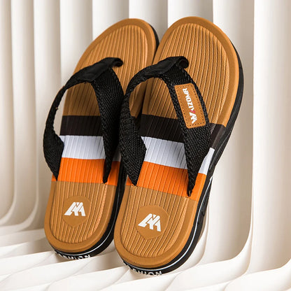 Summer new thick-soled casual flip-flops for men, anti-slip, anti-odor and wear-resistant, beach flip-flops for outdoor wear