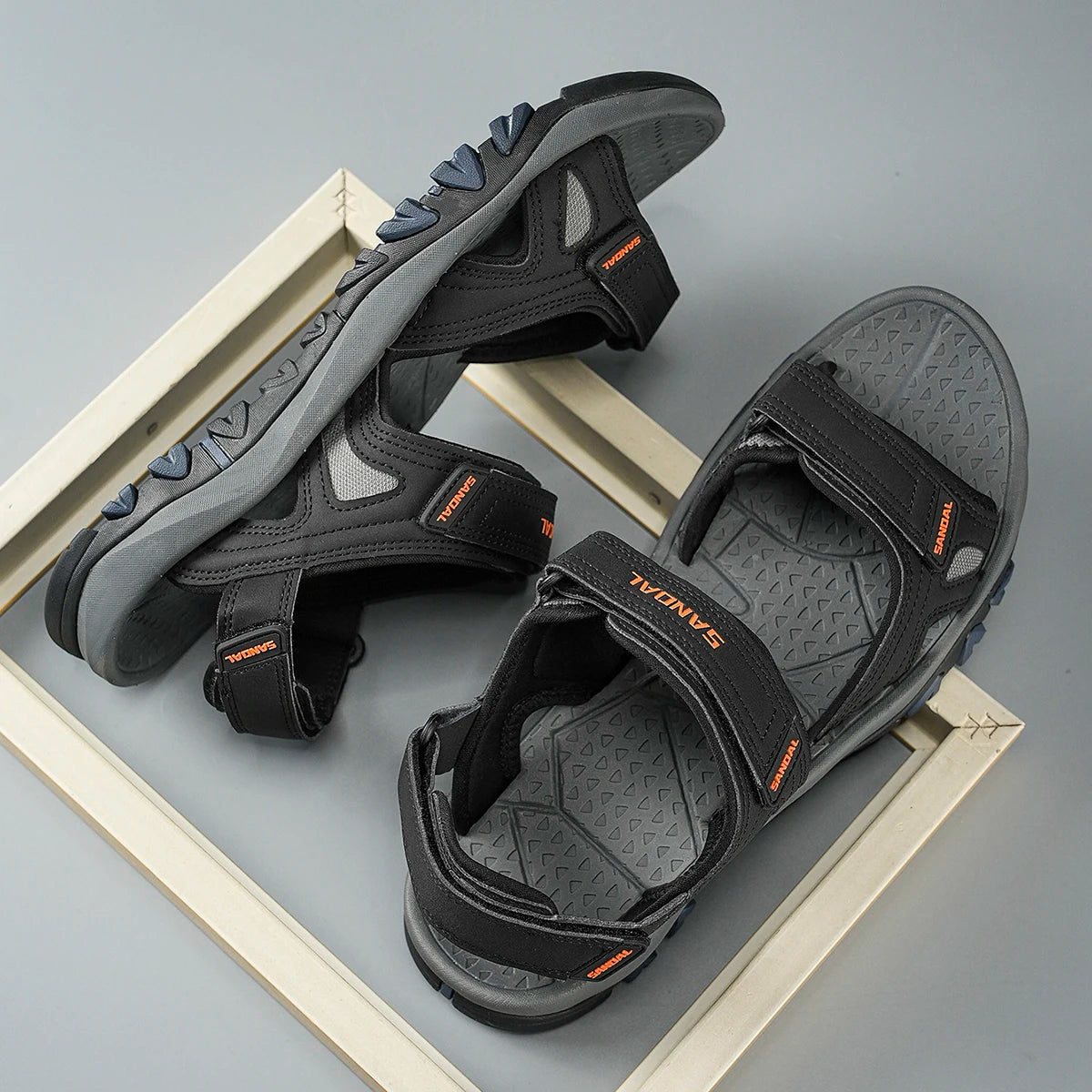 Men's Casual Sports Sandals Outdoor Hiking Sandals Comfortable Non-Slip Beach&Trekking Sandals Plus Size Adjustable