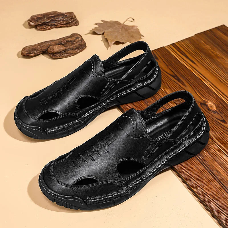 Hot-selling Summer Men's Sandals New Leather Roman Sandals Slippers Outdoor Beach Shoes Male Flip Flops Water Trekking Sandals