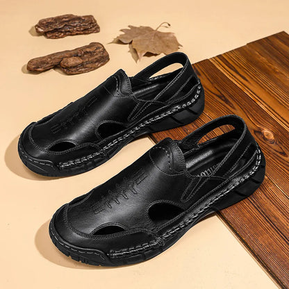 Hot-selling Summer Men's Sandals New Leather Roman Sandals Slippers Outdoor Beach Shoes Male Flip Flops Water Trekking Sandals