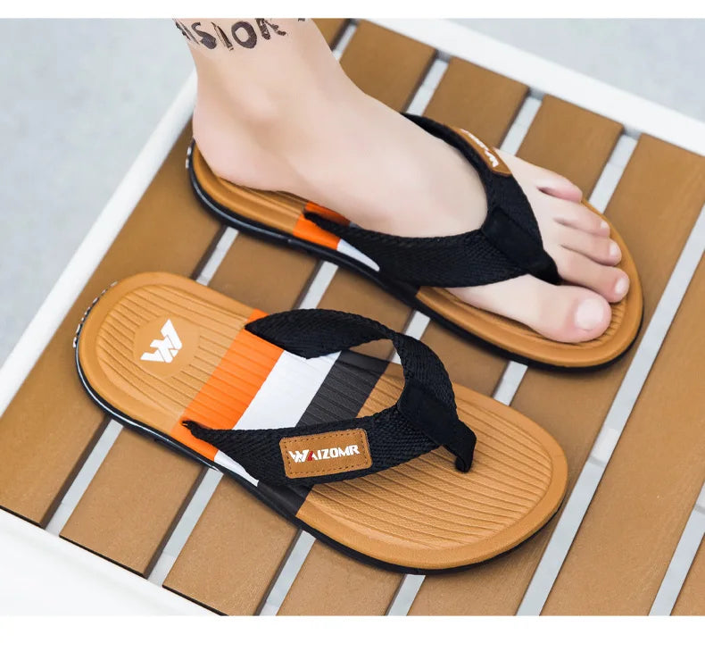 Summer new thick-soled casual flip-flops for men, anti-slip, anti-odor and wear-resistant, beach flip-flops for outdoor wear