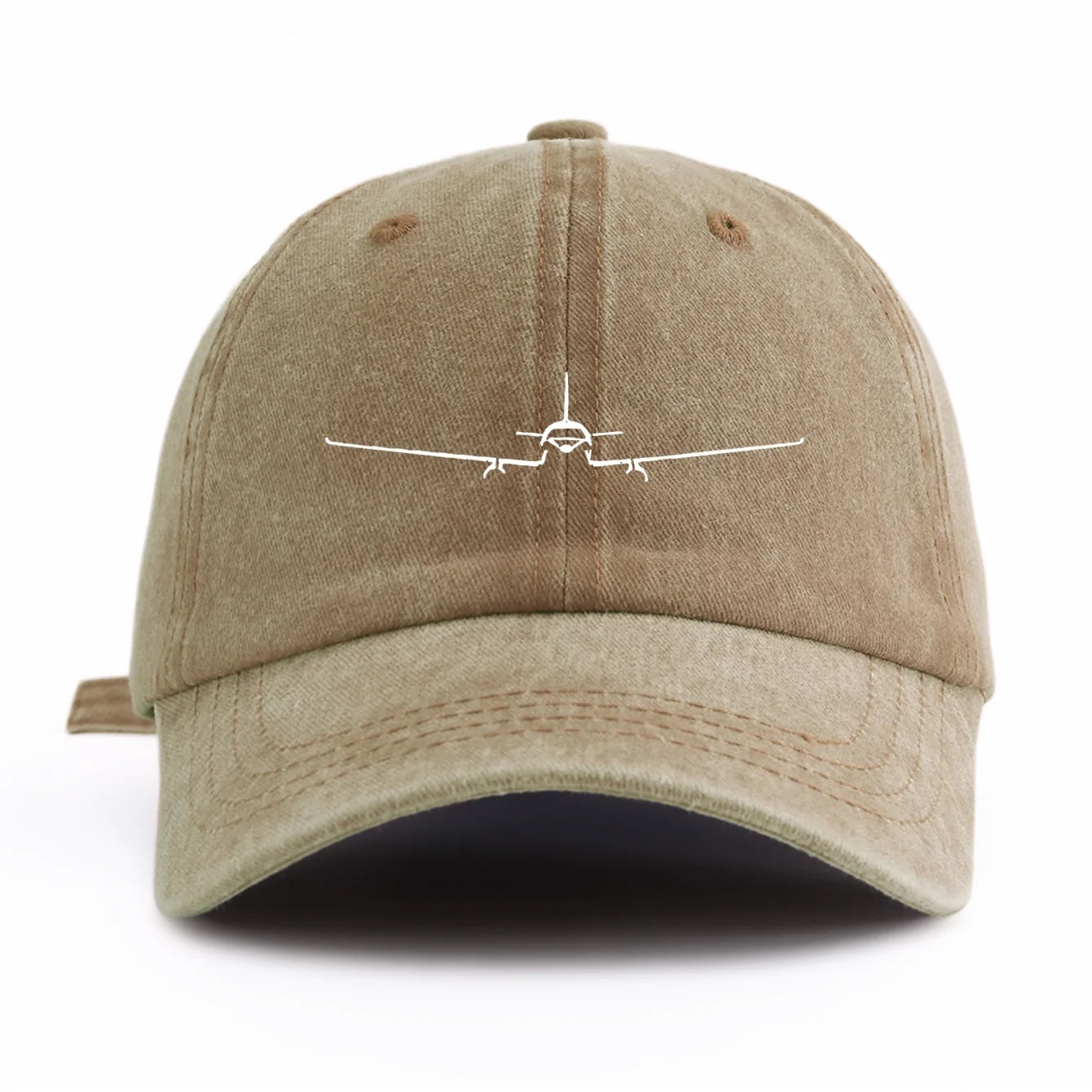 1pc Airplane Print Washed Baseball Cap for Adults,Minimalist Retro Style Casual Soft Adjustable Dad Hat,Perfect As Gift