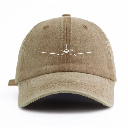 1pc Airplane Print Washed Baseball Cap for Adults,Minimalist Retro Style Casual Soft Adjustable Dad Hat,Perfect As Gift