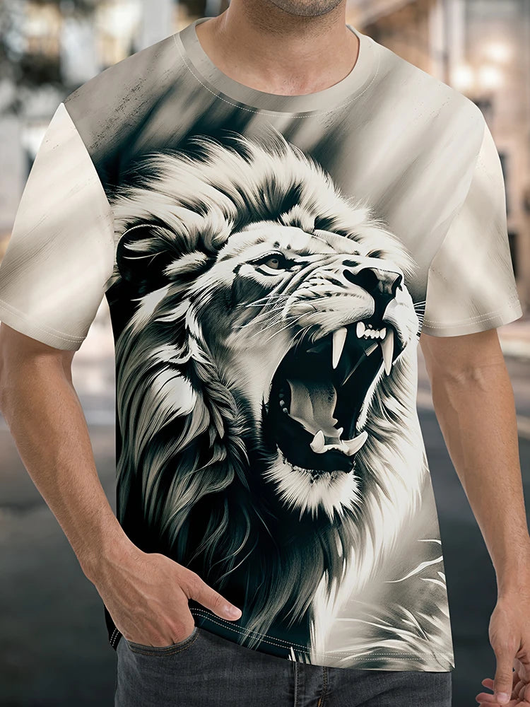 Hip-hop Style Cartoon Bear Print Men's T-shirt Summer Casual Everyday Top Urban Street Fashion Men's Oversized Short Sleeve Tees