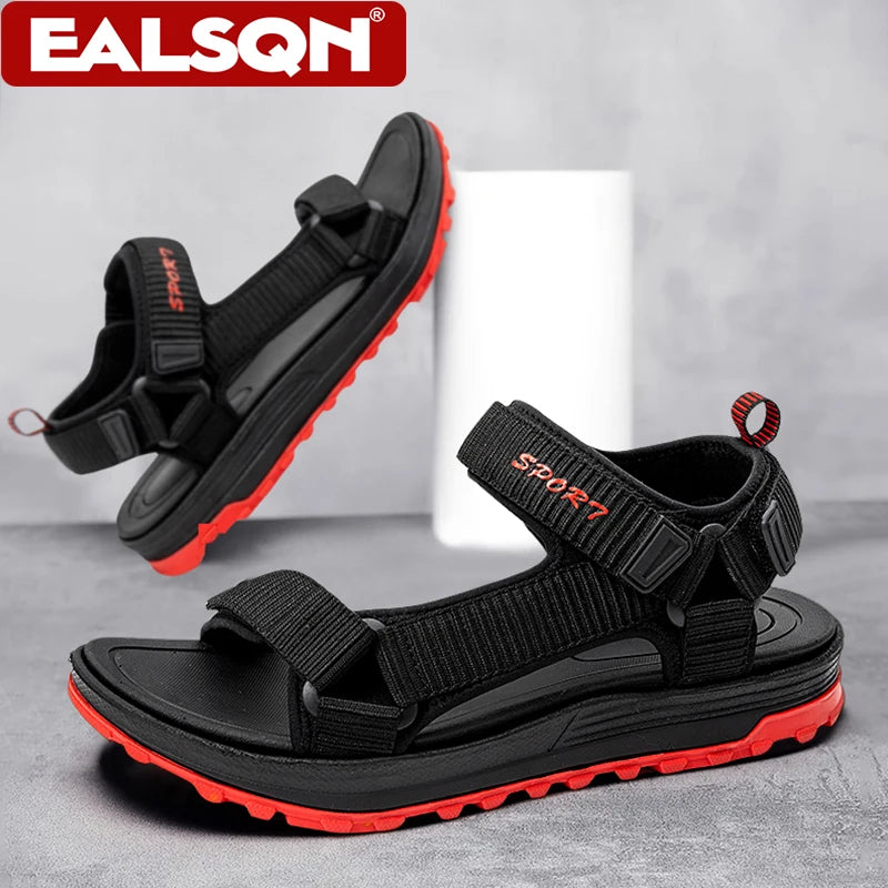 Summer Outdoor Sport Men Sandals Open Toe Breathable Casual Beach Shoe Black Antiskid Fashion Walking Sandalias