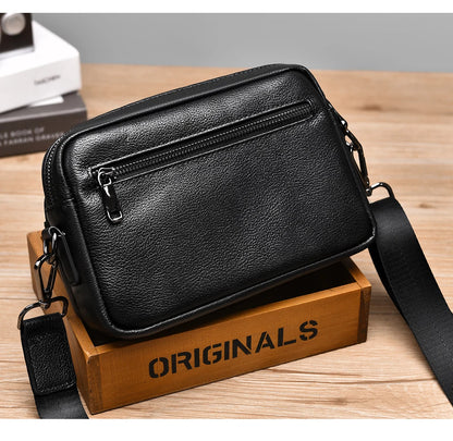 High Quality Real genuine Leather Men Shoulder Bag Natural Cowhide Messenger Bag crossbody bag for 7.9-inch lpad Phone Bag