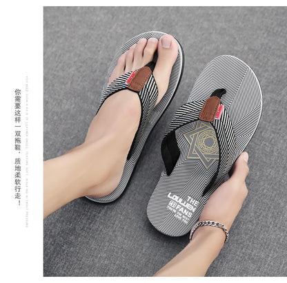 Men's Cotton Slippers Comfortable Breathable Home Footwear Soft Slip On Summer Sandals
