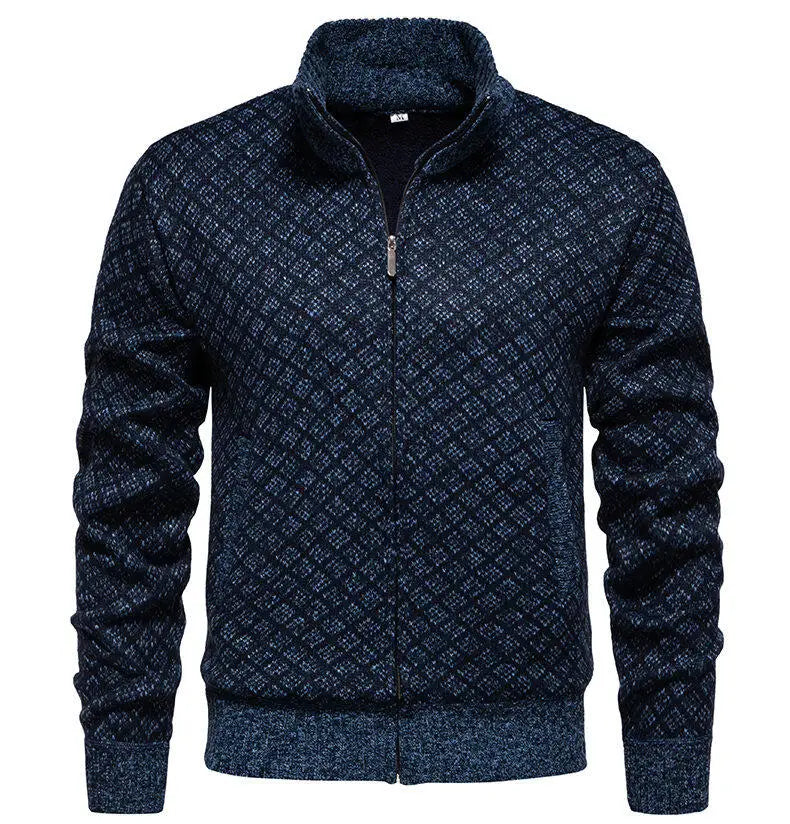 Men's knit sweater Korean version of the new trend of fall and winter casual collar sweater cardigan jacket men's clothing