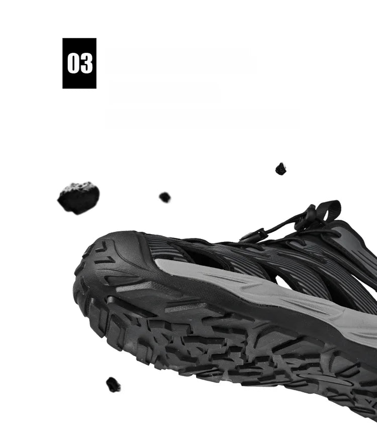 Water-wading quick-drying Baotou Sandals for men 2026 new summer soft soles wearing lightweight non-slip beach shoes for men 46