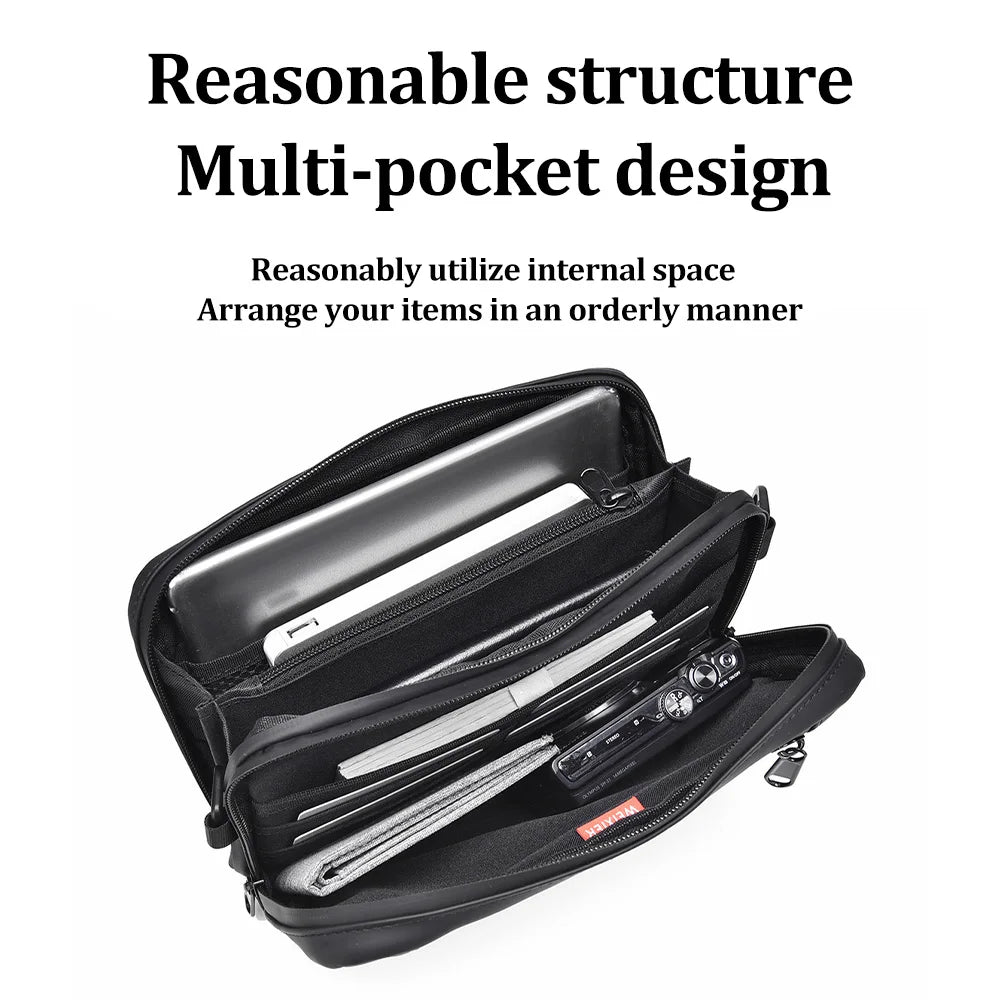 Fashionable Multi-Layer Shoulder Bag,Hand-Held Casual Crossbody Bag, Suitable for Commuting, Daily Use,Black Business Travel Bag