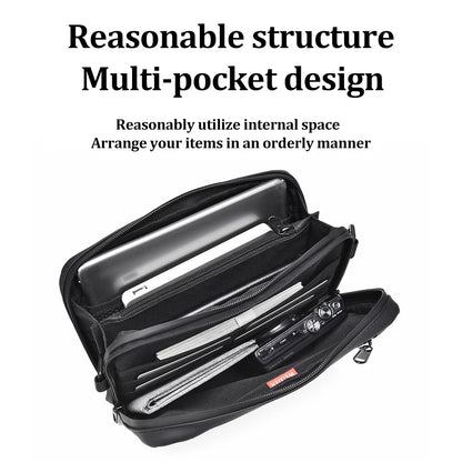 Fashionable Multi-Layer Shoulder Bag,Hand-Held Casual Crossbody Bag, Suitable for Commuting, Daily Use,Black Business Travel Bag