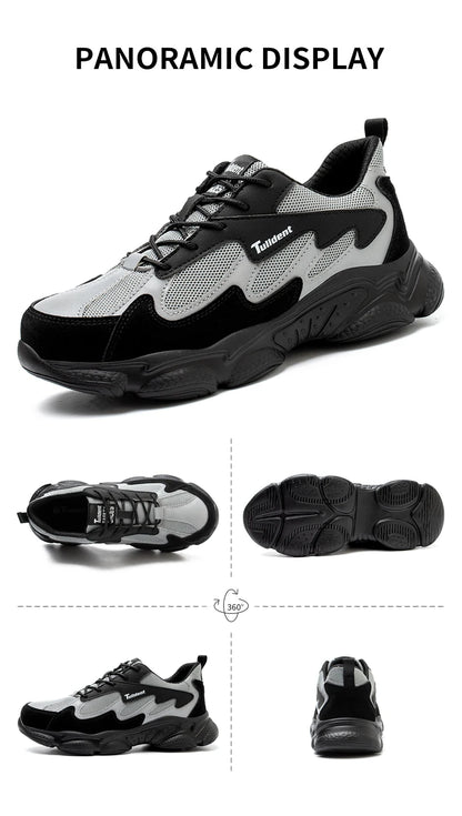 Safety Shoes, Puncture and Smash Resistant Work Shoes, Men's Protective Shoes, Wear-Resistant Work Boots