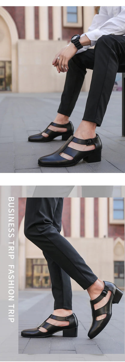 Men's Business Attire Leather Shoes Genuine Leather Wedding Shoe Pointed Toe Trend Hair Stylist Men's Shoes Man Sandals Loafers