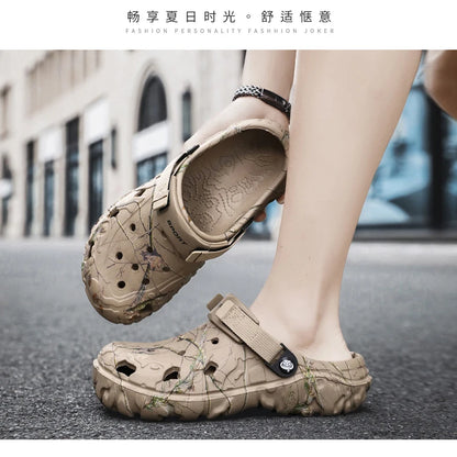 Summer Men's Clogs Sandals Home Garden Shoes Comfortable Men Women Slippers Non-Slip Soft Bottom Flip Flop Sandals Big Size46 47