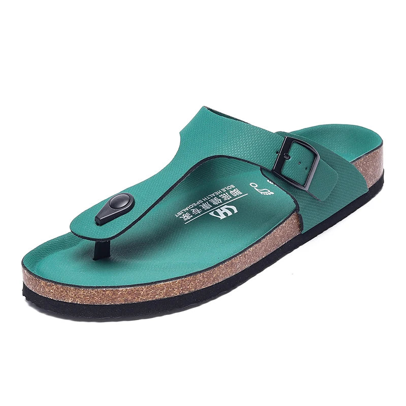 Brand Men Casual Flip Flops Slippers Men Outdoor Flats Slipprs Luxury Men Leather Summer Beach Vacation Casual Slippers Shoes