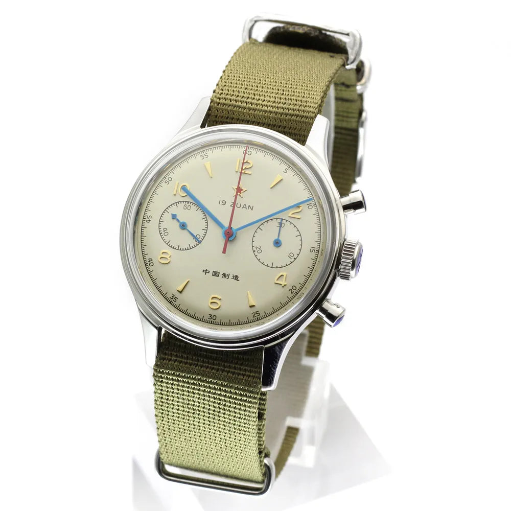 Red Star Retro 1963 Chronograph ST1901 Hand Winding Movement Air Force Pilots Aviation Sapphire Men Mechanical Watch Waterproof