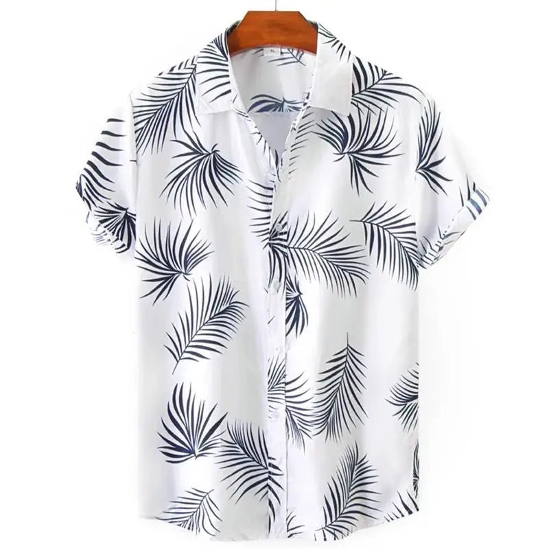 New 3D Oversized Geometric Print Hawaiian Shirt Summer Beach Casual Men's Short-sleeved Top Comfortable Chinese Style