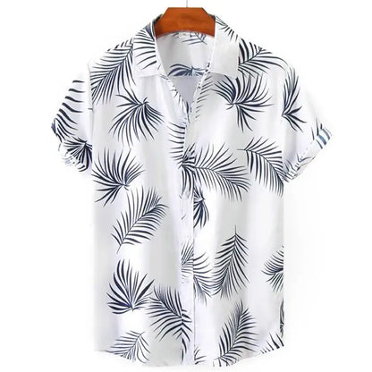 New 3D Oversized Geometric Print Hawaiian Shirt Summer Beach Casual Men's Short-sleeved Top Comfortable Chinese Style