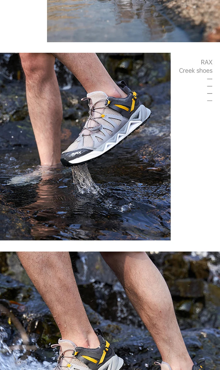 Rax Men's Aqua Upstreams Shoes Quick-drying Breathble Fishing Shoes Women Hole PU Insole Anti-slip Water Shoes