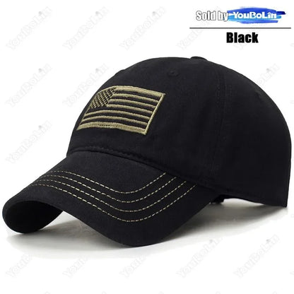 American Flag Embroidered Cotton Adjustable Soft Top Baseball Cap Sun Hat Trucker Caps Dad Hats