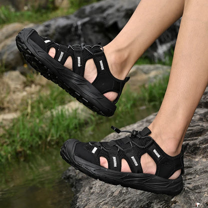 Comfy Summer Mens Sandals Mesh Casual Shoes Outdoor Male Beach Shoes Leisure Walk Wading Aqua Shoes Quick Dry Sandalias Sandaly