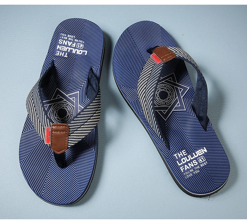 Men's Cotton Slippers Comfortable Breathable Home Footwear Soft Slip On Summer Sandals